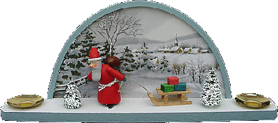 Kerzenhalter - Bogen Winter mit Weihnachtsmann